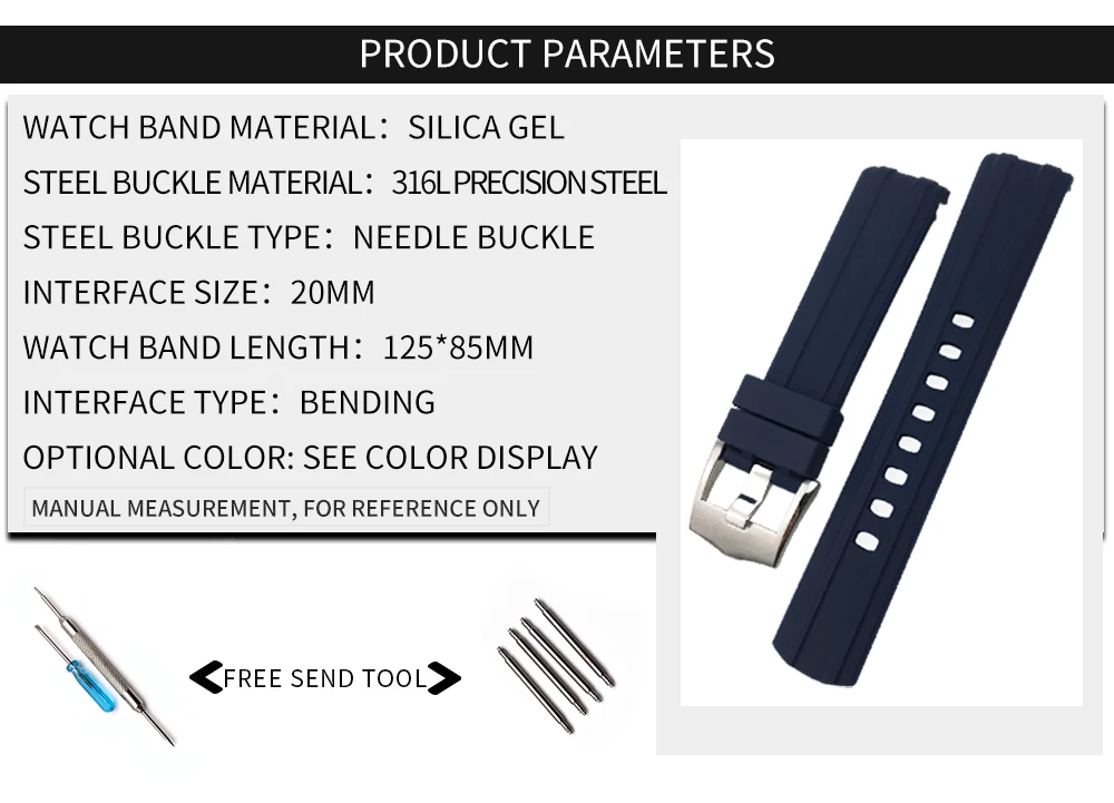 20 мм, 21 мм, 22 мм, резиновый силиконовый ремешок для часов, шлифованный Сменный ремень для часов Omega Tudor Longines Seiko IWC