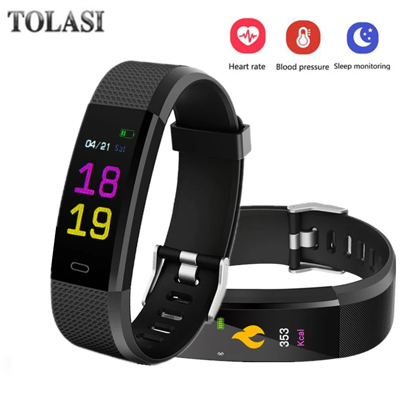 

TOLASI I9 Smart Bracelet IPS68 Waterproof Color Display Heart Rate Monitor Blood Pressure Fitness Tracker Smart pk A1 2018