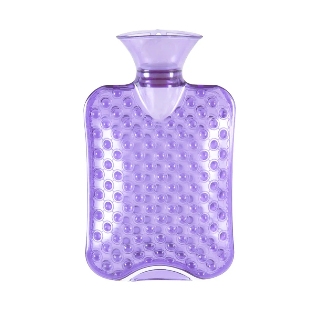 1000 мл заполненный водой ПВХ Ясный Прозрачный Мешок Бутылки горячей воды зимние грелки Термочехол Лидер продаж - Цвет: Light Purple