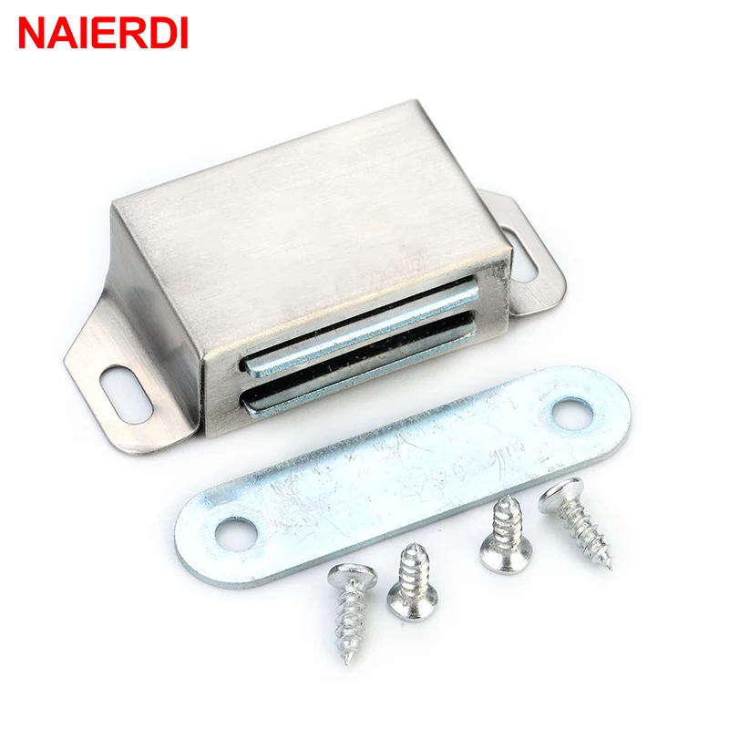 Magnetic Cabinet Catches NAIERDI Cabinet Catches Stainless Steel Magnetic Door Stop Closer Kitchen Damper Buffer For Cupboard Wardrobe Furniture Hardware magnetic cabinet catches door closer door catches magnetic cabinet latches cabinet door latch door stops cabinet door stop cabinet door buffer