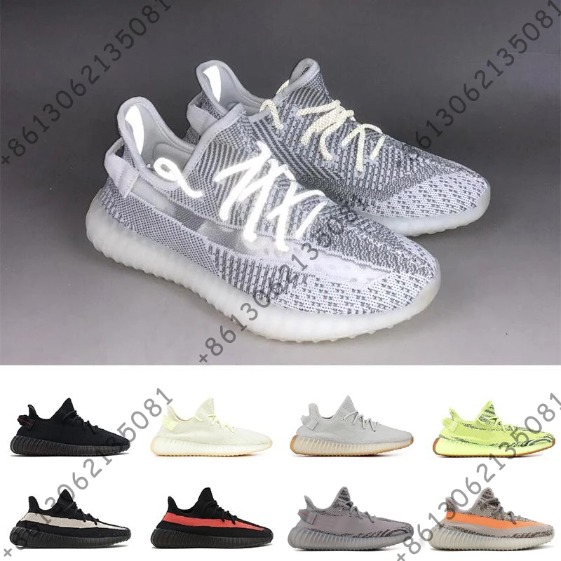 Static 350 running shoes for men women BELUGA bred ZEBRA cream BUTTER SESAME BLUE TINT mens trainer breathable sports sneakers | Спорт и