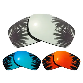

(Silver+Ice Blue+Orange Red Mirrored Coating) 3-Pairs Polarized Replacement Lenses for Fives Squared 100% UVA & UVB Protection