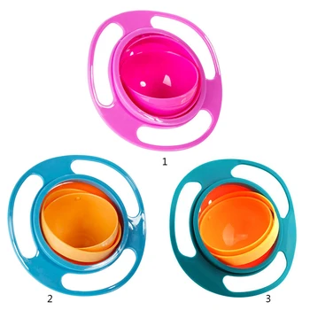 

Universal Baby Feeding Dish Cute Baby Feeding Bowl 360 Rotate Spill-Proof Baby Food Feeding Dinning Bowl