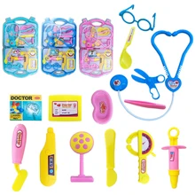 15 шт./компл. дети претендует доктор медсестра игрушка набор Портативный чемодан аптечка дети воспитательная Роль Играть Классические игрушки