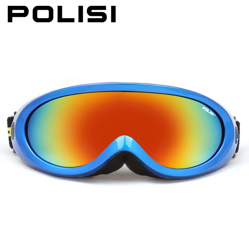POLISI для зимних видов спорта на открытом воздухе для катания на сноуборде защитные очки Для детей лыжные очки UV400 Анти-туман коньки лыжи очки - Цвет: Blue