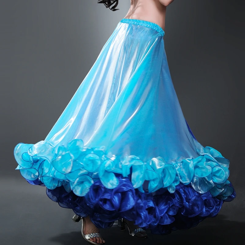 

Free shipping High quality New bellydancing two color skirts belly dance skirt costume training dress or performance -6038
