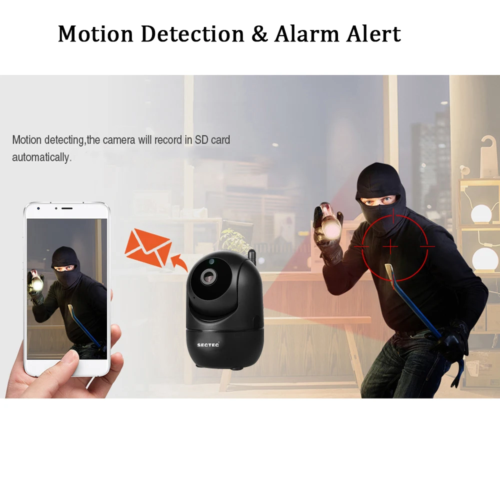 Sectec HD 1080 P سحابة اللاسلكية Wifi كاميرا ذكي السيارات تتبع من الإنسان المنزل الأمن مراقبة CCTV شبكة IP كاميرا