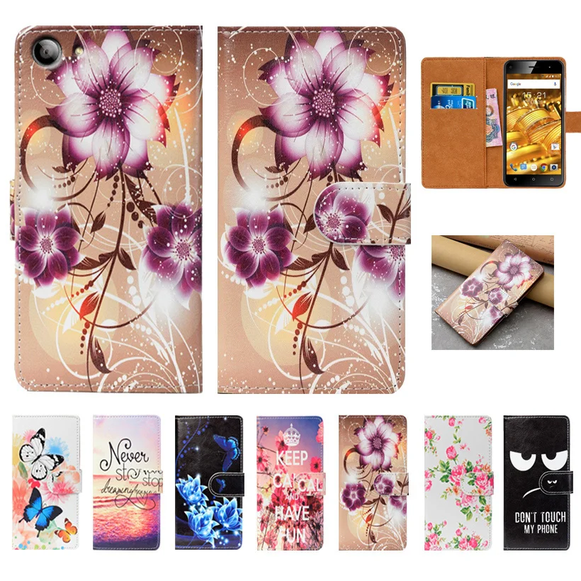 

For Fly FS507 Case High Quality Pu Leather 5.0" Print Flip Wallet Case Back Cover Book Case For Fly Cirrus 4 (FS507) Cases