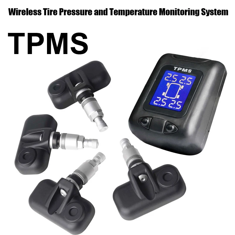 Tire Pressure Monitoring System Car TPMS  with 4 pcs Internal Sensors high Low pressure high temperature warnings