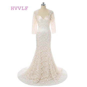 

Champagne Mother Of The Bride Dresses Mermaid Long Sleeves Beaded Lace Mother Dresses Long Evening Dresses For Weddings