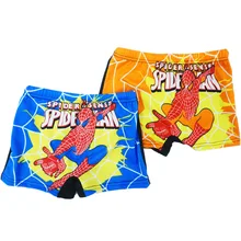 Плавки с человеком-пауком для мальчиков 3-6 лет, детские плавки, шорты для плавания для мальчиков, детский купальник, желтый, синий