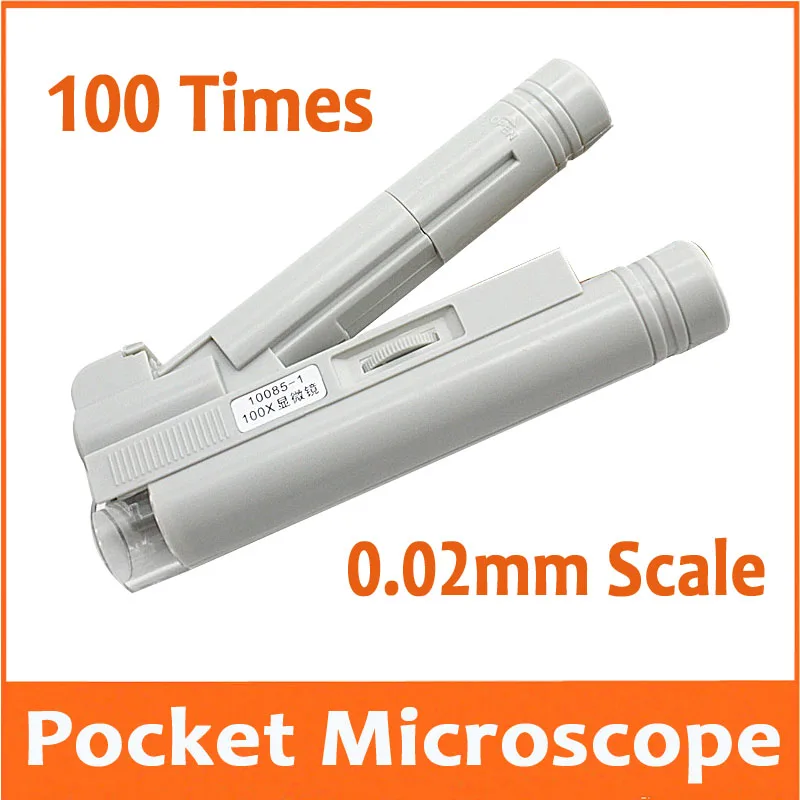 

100 Times LED Illuminated Focus Adjustable Zoom Pocket MIcroscope Handheld Magnifier Foldable Loupe with Light and Reading Scale