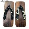 WHOHOLL Wooden Slippers Man Japanese Samurai Clogs Wooden Flat Geta Male Cosplay Costumes Thick Bottom Japanese Clogs Male ► Photo 3/6