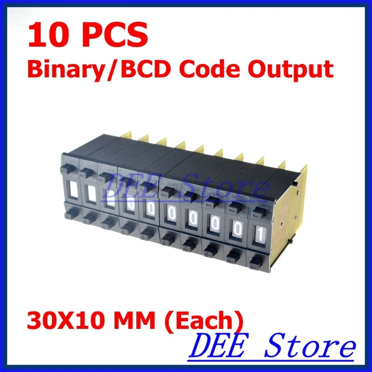 10 pcs Black 30mm x 10mm 0-9 Digits Binary/BCD Code output Pushwheel Thumbwheel Switches KM3 | Обустройство дома