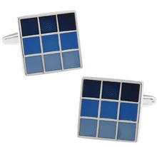 Men Gift Designer Cuff Links Wholesale&retail Blue Color Copper Material Fashion Enamel Design