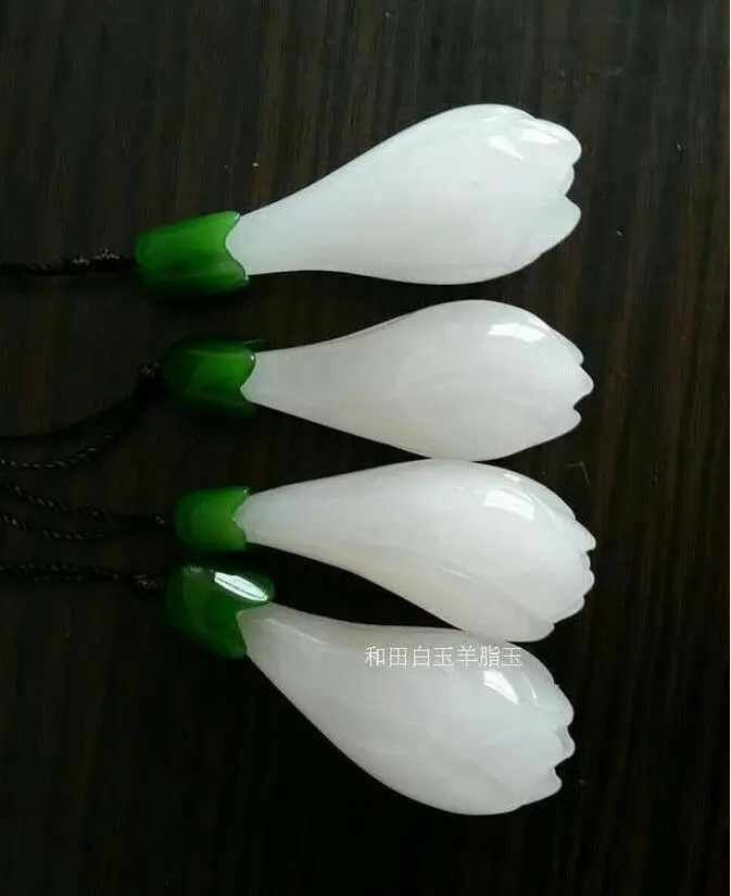 Подвескаиз натурального камня jadeite lily ручной резной Кулон Коллекция