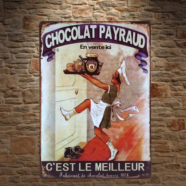 1 unidad de dulces de Chocolate, tienda de PayPal, el mejor cartel de placa de estaño francés, placas de pared, decoración de la cueva, cartel de metal Dropshipping