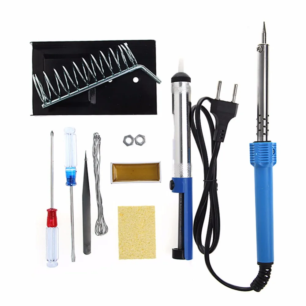 

2019 New 9 in1 Electric Soldering Iron Stand Tool Tweezers 220V 60W Welding Stick Set