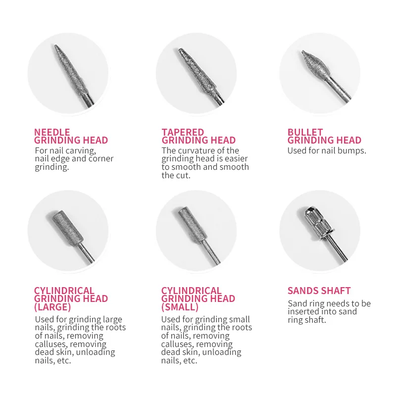 Pink/Silver 25000rpm 110-240V Metal Portable Easy to Operate Pen Shape Electric Nail Drill Machine