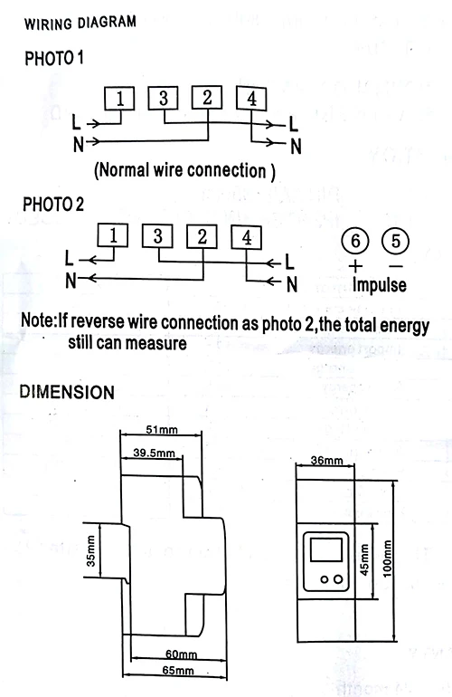 5(65) A 120 V 60 HZ отображение напряжения тока положительный Реверс сброс питания до нулевой однофазной din-рейки кВт-ч ватт счетчик энергии часов