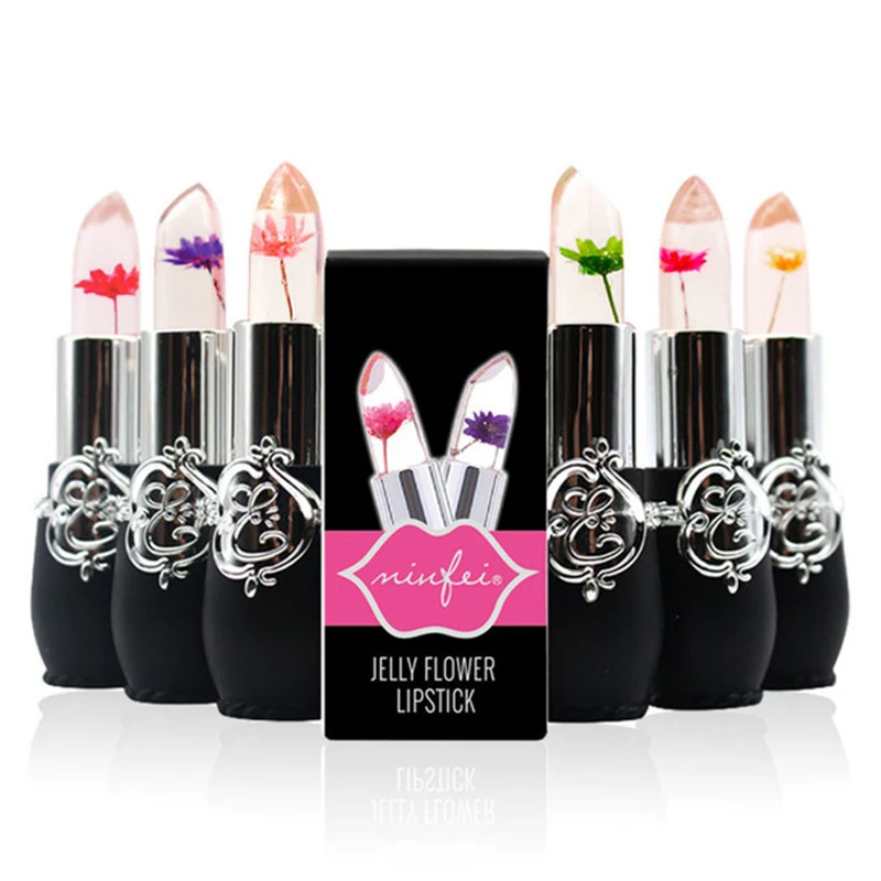 MINFEI Moisturizer Flower Black Lipstick Temperature Change Color Waterproof Jelly Lip Stick Sexy Transparent Crystal Lip Balm MINFEI Moisturizer Flower Black Lipstick Temperature Change Color Waterproof Jelly Lip Stick Sexy Transparent Crystal Lip Balm