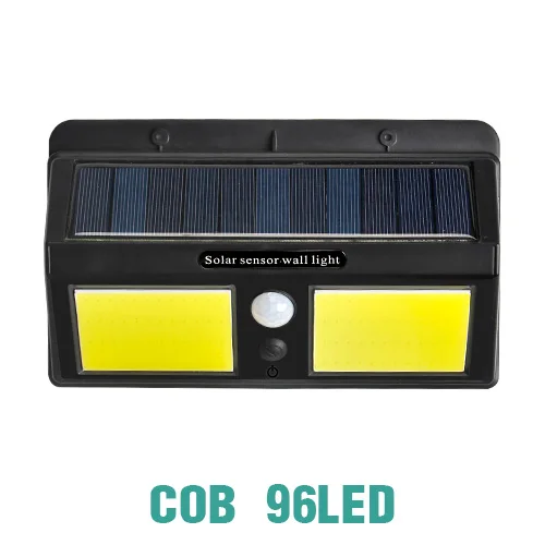 Светильник на солнечной батарее для наружного сада, светодиодный светильник на солнечной батарее, настенный светильник, PIR датчик движения, водонепроницаемый, IP65, декоративный - Испускаемый цвет: 96LED COB Solar Lamp