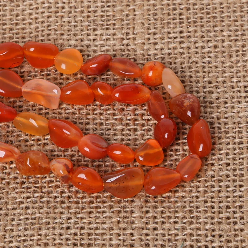 Hot Selling 7-11mm Natural Carnelian Straight Hole Stone Approx 40pcs Natural Stone Chip Beads 38cm/str For DIY Jewelry Making
