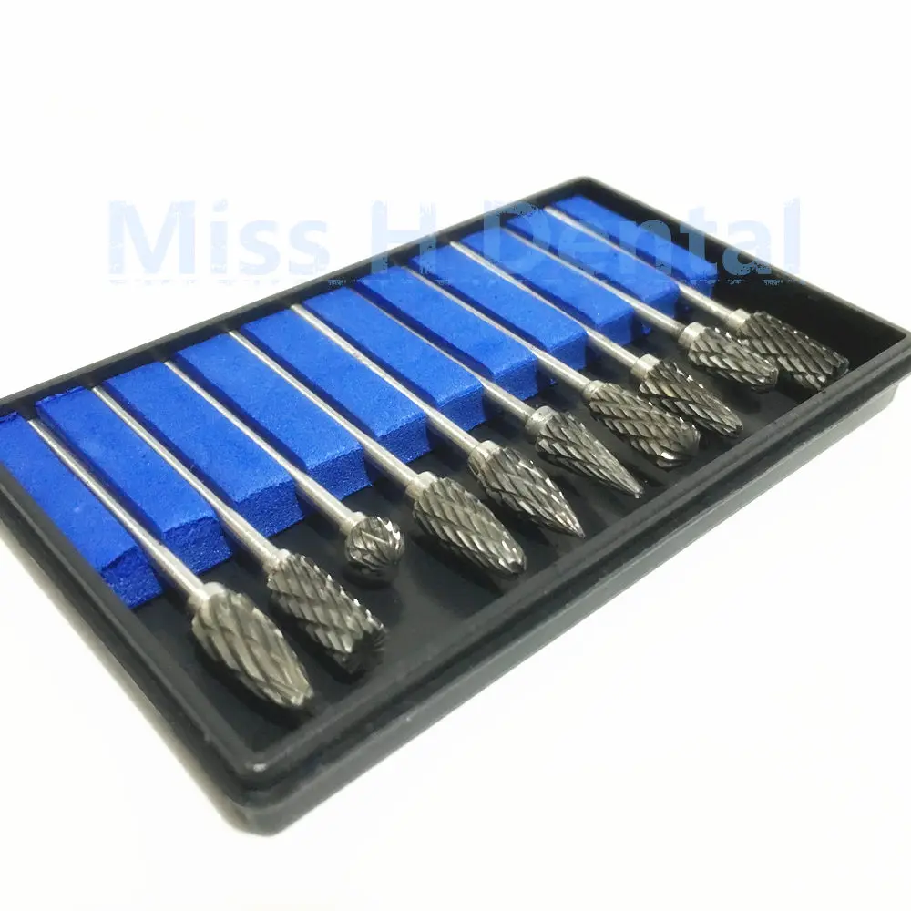 

NEW 10pcs/set Dental Lab Titanium Nitrate Carbide Burs Dentist Equipment