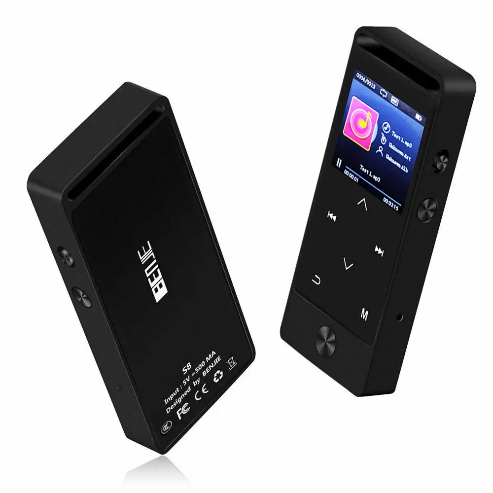 Обновленная версия,, BENJIE-S8, Bluetooth, MP3, музыкальный плеер, сенсорная кнопка, 8 ГБ, с 1,4 дюймовым большим экраном, металлический корпус из сплава с FM