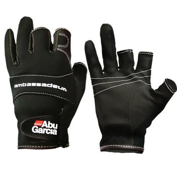 

Gloves for fishing three figner High-quality Aub Garcia fabrics Comfort Anti-Slip Fishing Gloves Sports fishing glove