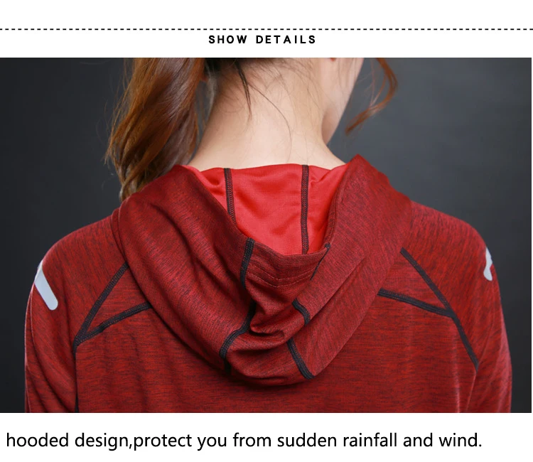 WOSAWE Running T Shirt with hooded for Women Sports Dry Quick Fitness Gym Shirt Ladies Long Sleeve T-shirt Jogging Jogger Tops