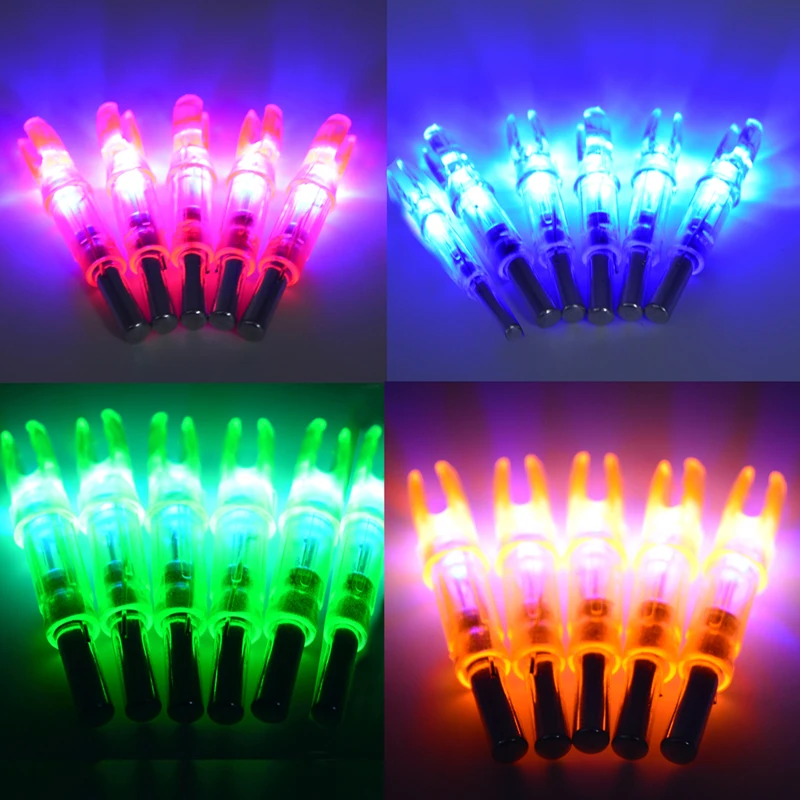 

Hunting Crossbow 12pcs 6.2mm BLUE Lighted Nocks Darts LED Nock Recurve Compound Bow Arrows tool