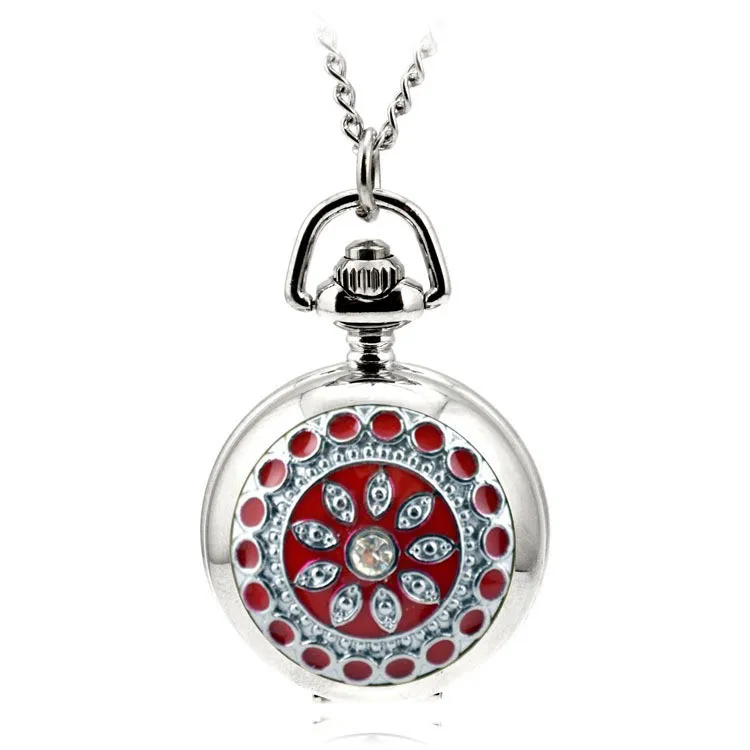 A091 Pocket Watch Rhinestone Love Women s Watch Pocket Watch Quartz Movement Clock Necklace Fob Watch 1