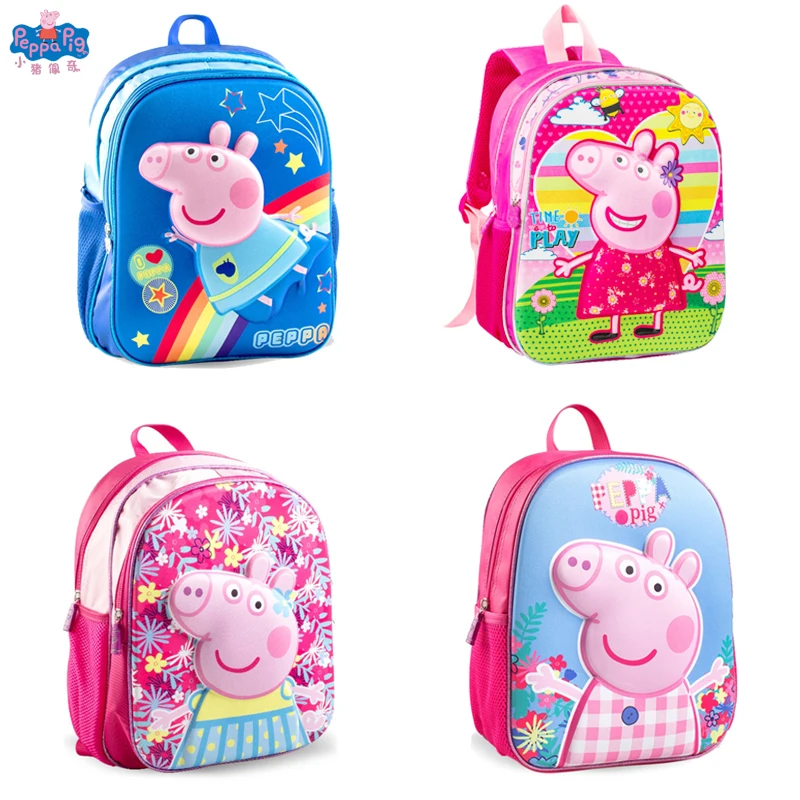 

Peppa Pig Backpack George Anime Figure Decompression Protection Spine School Bag Fashion Outdoor Doll Backpack Child Gift