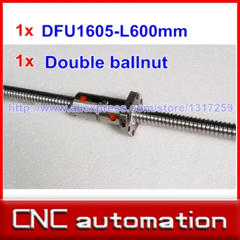 

NEW CNC Rolled Ballscrew 1605 -L 600mm DFU1605 ball screw with one Double ballnut