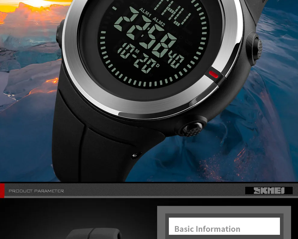 SKMEI модные спортивные часы для мужчин компас Водонепроницаемый Открытый часы обратного отсчета Chrono будильник цифровые наручные часы Relogio Masculino