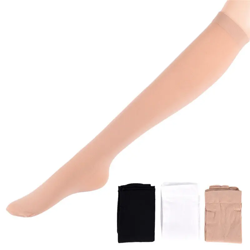 

JCAAAP 1 Pair 55 CM Black/White/Nude Colors Sexy Patchwork High Stocking Thigh Below The Knee Ribbed Pantyhose Tight