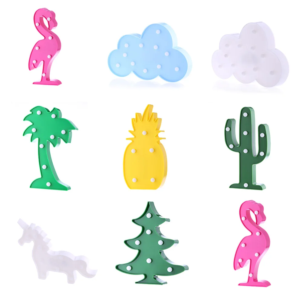 

Cute Letter Flamingo Led Night Light For Baby Pineapple Pendant Lamp Cactus Wall Lamp Marquee LED For Home Christmas Decor