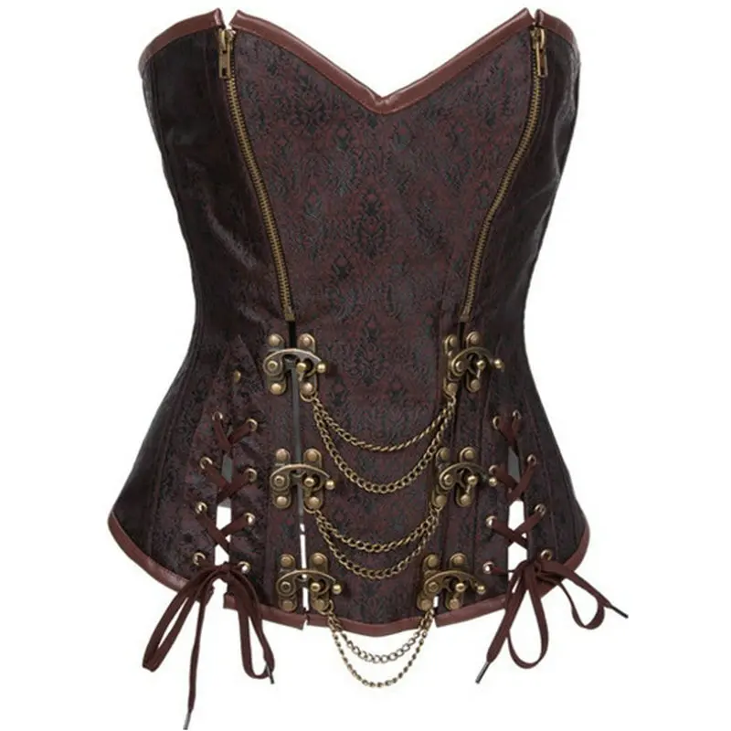 Gothic Clothing Corset Couro Overbust Corsets Floral Waist Slimming Corsage Espartilhos For