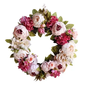 

40CM Simulation Peony Wreath Decoration Wedding Home Decoration Artificial Flower Wedding Decoration Birthday Activity Party