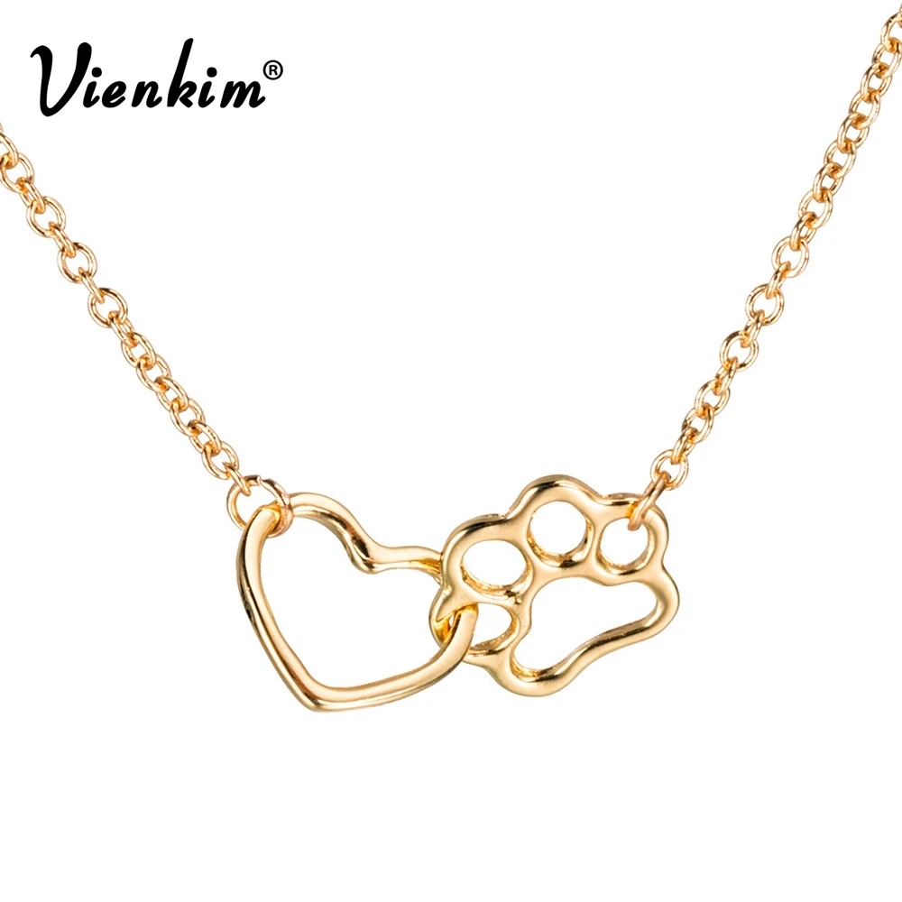 

VienKim Simple Fashion Elegant Style Exquisite Design Cat Claws Pattern Heart Shaped Pendant Sexy Clavicle Chain Necklace Women