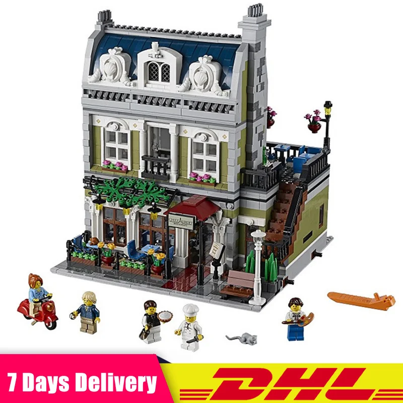 

2018 City Street Parisian Restaurant Model Building Bricks Blocks Toys for Children Gifts Compatible LegoINGlys 10243