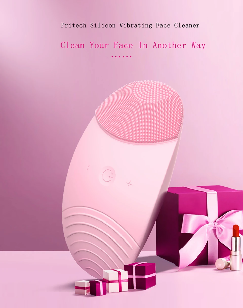 Carregamento sem Fio Escova de Limpeza Elétrica Facial Vibração Sônica Rosto Limpador Silicone Cravo Poros Cleanser Dropshipping 8 Powered Dispositivos De Limpeza Facial