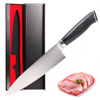 

Chef Knife - 8 inch Professional Knife-Sharp, 7CR17Mov Stainless Steel, with Ergonomic G10 Handle - Stylish Gift Box
