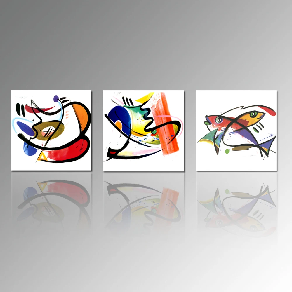 

Abstract Painting Print on Canvas Fish Picture Printing Kitchen Wall Decor Landscape Decorations Wall Art set of 3 NO FRAME