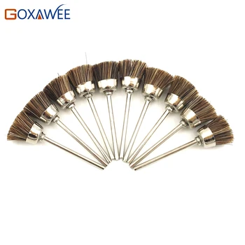 

GOXAWEE 10pcs Abrasive Cup Brush Polishing Wheel Brush Horse Hair Cup Brushes for Dremel Accessories Engraver Polishing Tools
