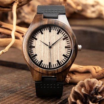 BOBO BIRD Ebony Wood Watch Customized Gift