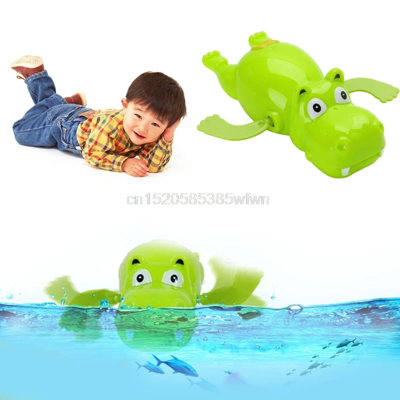 

Children Baby Bathing Float Hippo Animal Clockwork Dabbling Toy Funny #HC6U# Drop shipping