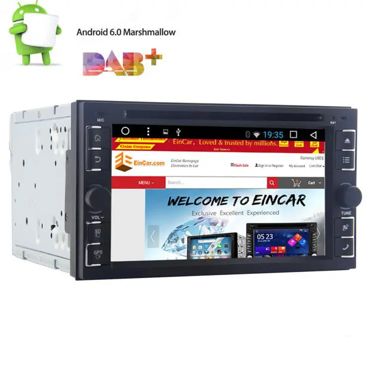 Flash Deal 6.2" HD Car Stereo 2GB RAM 2Din Android 6.0 4 Core GPS OBD2 WIFI DVD Player DAB+ 4