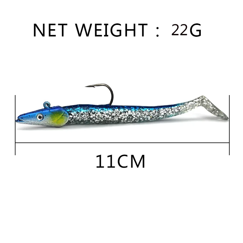 1 قطع الرصاص رئيس توهج الطعم 11 سنتيمتر 22 جرام الاصطناعي بيت واحد هوك swimbait البلاستيك السنانير سيليكون الطعم لينة إغراء الصيد إغراء إيسكا